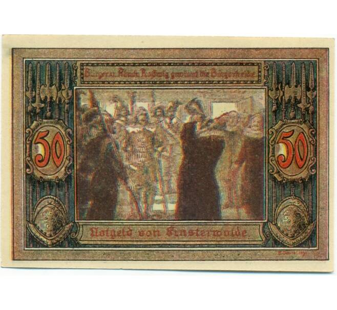 Банкнота 50 пфеннигов 1921 года Германия — Финстервальде (Нотгельд) (Артикул: K10-12392) — Фото №2