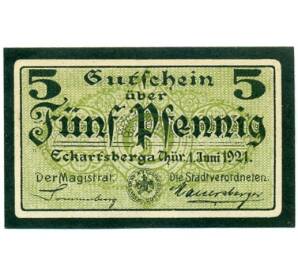 5 пфеннигов 1921 года Германия — Эккартсберга (Нотгельд) — Фото №1