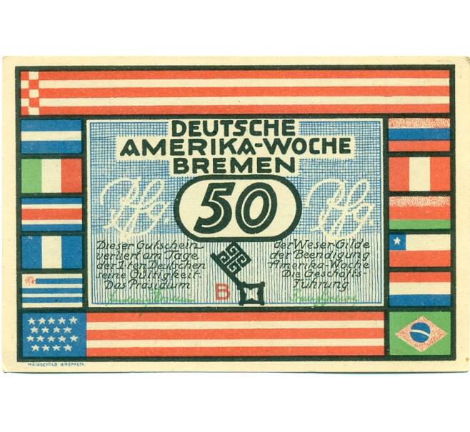 Банкнота 50 пфеннигов 1923 года Германия — Бремен (Нотгельд) (Артикул: K10-12406) — Фото №1