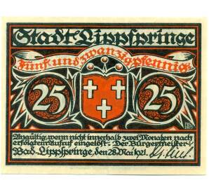 25 пфеннигов 1921 года Германия — Бад-Липпшпринге (Нотгельд) — Фото №2