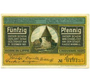 50 пфеннигов 1921 года Германия — Хорн (Нотгельд) — Фото №1