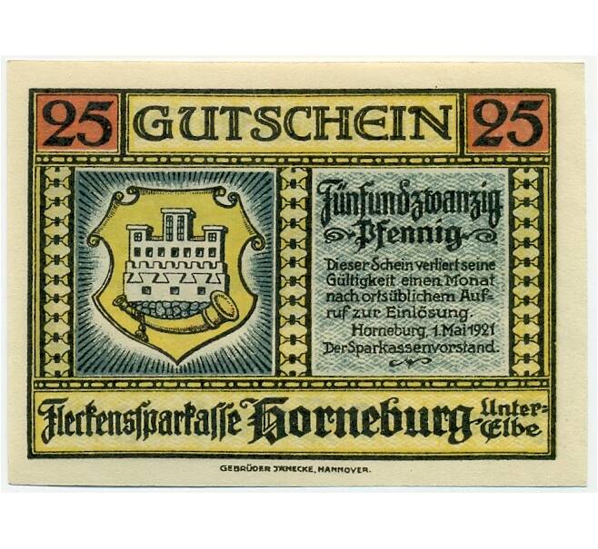 Банкнота 25 пфеннигов 1921 года Германия — Хорнебург (Нотгельд) (Артикул: K10-12423) — Фото №2