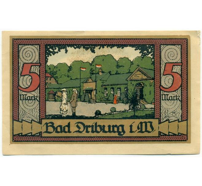 Банкнота 5 марок 1921 года Германия — Бад-Дрибург (Нотгельд) (Артикул: K10-12432) — Фото №2