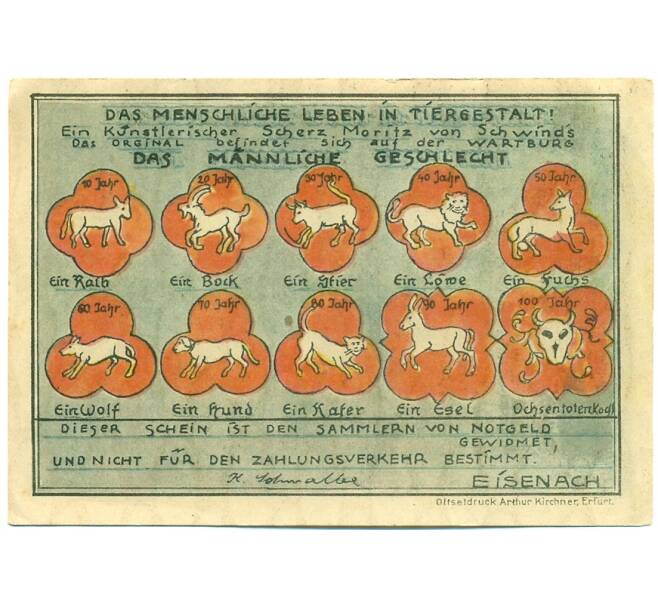 Банкнота 50 пфеннигов 1921 года Германия — Айзенах (Нотгельд) (Артикул: K10-12433) — Фото №2