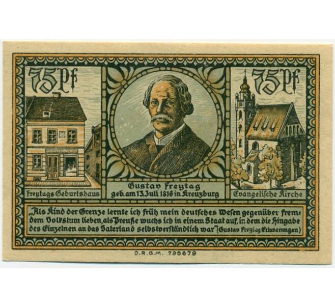 Банкнота 75 пфеннигов 1921 года Германия — Кройцбург (Нотгельд) (Артикул: K10-12443) — Фото №1