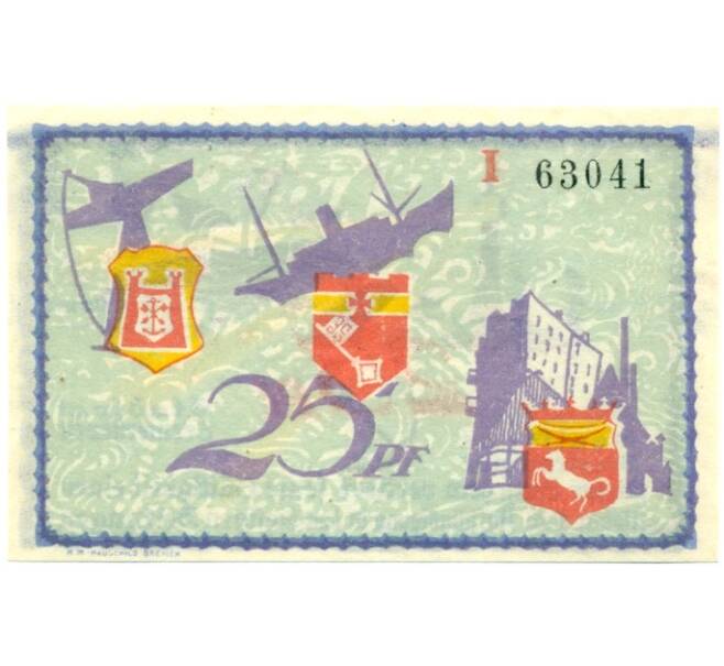 Банкнота 25 пфеннигов 1921 года Германия — Бремерхафен (Нотгельд) (Артикул: K10-12448) — Фото №1