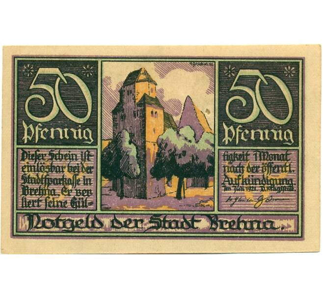 Банкнота 50 пфеннигов 1921 года Германия — Брена (Нотгельд) (Артикул: K10-12449) — Фото №1