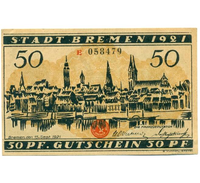 Банкнота 50 пфеннигов 1921 года Германия — Бремен (Нотгельд) (Артикул: K10-12454) — Фото №2