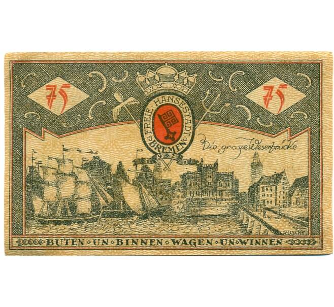 Банкнота 75 пфеннигов 1921 года Германия — Бремен (Нотгельд) (Артикул: K10-12455) — Фото №1