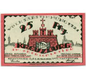 25 пфеннигов 1921 года Германия — Кройцбург (Нотгельд) — Фото №2