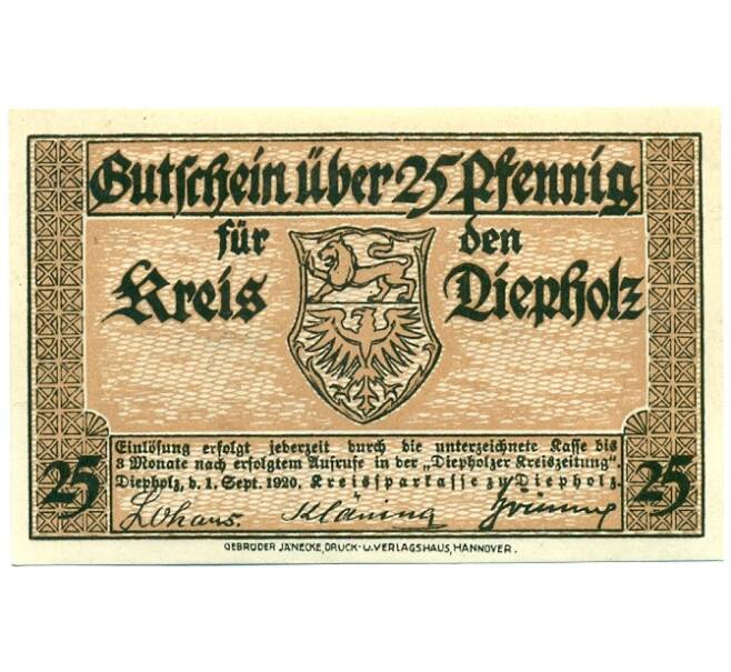 Банкнота 25 пфеннигов 1921 года Германия — Дипхольц (Нотгельд) (Артикул: K10-12467) — Фото №1