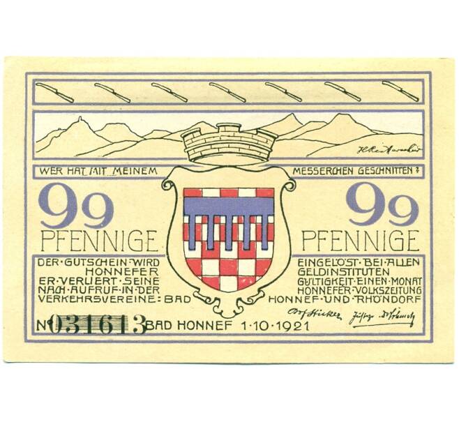 Банкнота 99 пфеннигов 1921 года Германия — Бад-Хоннеф (Нотгельд) (Артикул: K10-12473) — Фото №1