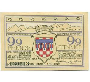 99 пфеннигов 1921 года Германия — Бад-Хоннеф (Нотгельд) — Фото №1