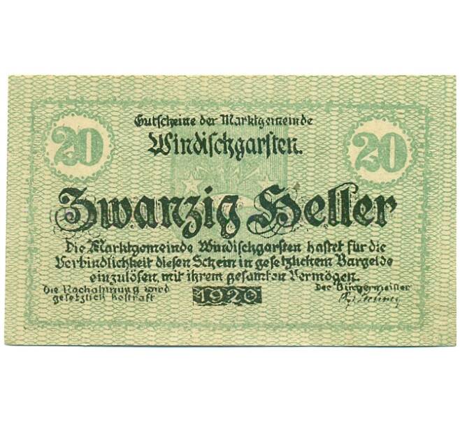 Банкнота 20 геллеров 1920 года Австрия — Виндишгарстен (Нотгельд) (Артикул: B2-16298) — Фото №2