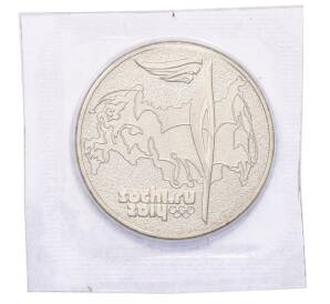 25 рублей 2014 года СПМД «XXII зимние Олимпийские Игры 2014 в Сочи — Факел» (в блистере) — Фото №1