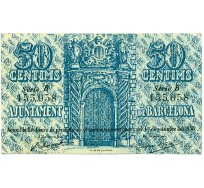 50 сентимо 1937 года Барселона (Гражданская Война в Испании) — Фото №2