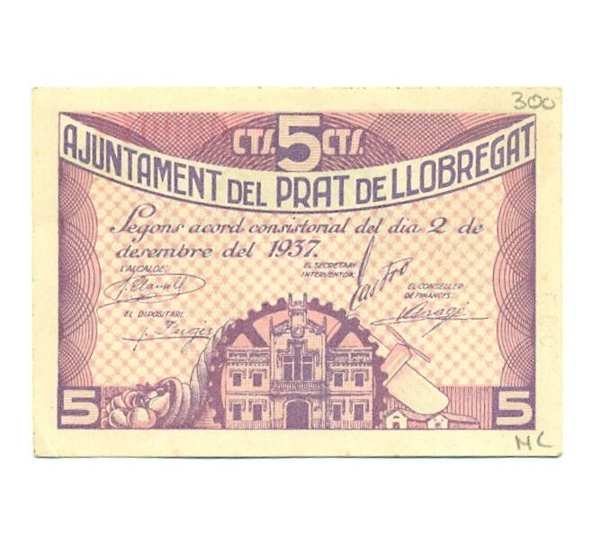 Банкнота 5 сентимо 1937 года Эль-Прат (Гражданская Война в Испании) (Артикул: B2-16369) — Фото №1