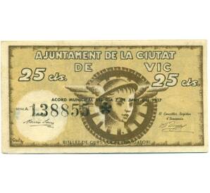 25 сентимо 1937 года Вик (Гражданская Война в Испании) — Фото №1