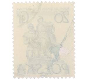 Почтовая марка 20 грошей 1955 года Польша «Памятники Варшавы — Памятник советско-польскому братству по оружию» — Фото №2