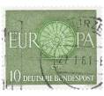 Почтовая марка 10 пфеннигов 1960 года Западная Германия (ФРГ) «Европейская конференция администраций почтовых служб и служб связи CEPT — Колесо» (Артикул: T11-35883) — Фото №1