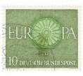 Почтовая марка 10 пфеннигов 1960 года Западная Германия (ФРГ) «Европейская конференция администраций почтовых служб и служб связи CEPT — Колесо» (Артикул: T11-35885) — Фото №1