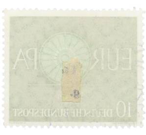 Почтовая марка 10 пфеннигов 1960 года Западная Германия (ФРГ) «Европейская конференция администраций почтовых служб и служб связи CEPT — Колесо» — Фото №2
