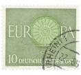 Почтовая марка 10 пфеннигов 1960 года Западная Германия (ФРГ) «Европейская конференция администраций почтовых служб и служб связи CEPT — Колесо» (Артикул: T11-35887) — Фото №1