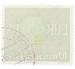 Почтовая марка 10 пфеннигов 1960 года Западная Германия (ФРГ) «Европейская конференция администраций почтовых служб и служб связи CEPT — Колесо» — Фото №2