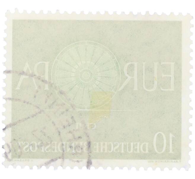 Почтовая марка 10 пфеннигов 1960 года Западная Германия (ФРГ) «Европейская конференция администраций почтовых служб и служб связи CEPT — Колесо» (Артикул: T11-35887) — Фото №2