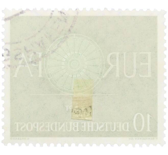 Почтовая марка 10 пфеннигов 1960 года Западная Германия (ФРГ) «Европейская конференция администраций почтовых служб и служб связи CEPT — Колесо» (Артикул: T11-35888) — Фото №2