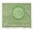Почтовая марка 10 пфеннигов 1960 года Западная Германия (ФРГ) «Европейская конференция администраций почтовых служб и служб связи CEPT — Колесо» (Артикул: T11-35889) — Фото №1