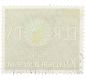 Почтовая марка 10 пфеннигов 1960 года Западная Германия (ФРГ) «Европейская конференция администраций почтовых служб и служб связи CEPT — Колесо» — Фото №2