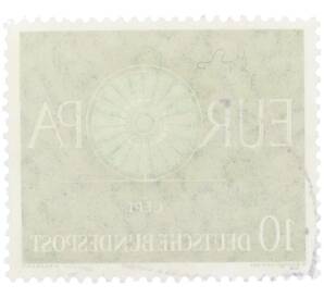 Почтовая марка 10 пфеннигов 1960 года Западная Германия (ФРГ) «Европейская конференция администраций почтовых служб и служб связи CEPT — Колесо» — Фото №2
