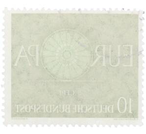Почтовая марка 10 пфеннигов 1960 года Западная Германия (ФРГ) «Европейская конференция администраций почтовых служб и служб связи CEPT — Колесо» — Фото №2