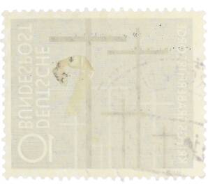 Почтовая марка 10 пфеннигов 1956 года Западная Германия (ФРГ) «Уход за военными могилами»