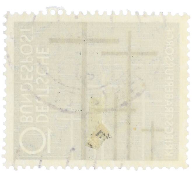 Почтовая марка 10 пфеннигов 1956 года Западная Германия (ФРГ) «Уход за военными могилами» (Артикул: T11-35902) — Фото №2