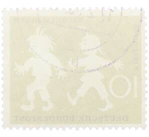 Почтовая марка 10 пфеннигов 1958 года Западная Германия (ФРГ) «Вильгельм Буш — Макс и Мориц» — Фото №2