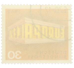 Почтовая марка 30 пфеннигов 1969 года Западная Германия (ФРГ) «Европейская конференция администраций почтовых служб и служб связи CEPT — Строение из логотипа» — Фото №2