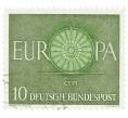 Почтовая марка 10 пфеннигов 1960 года Западная Германия (ФРГ) «Европейская конференция администраций почтовых служб и служб связи CEPT — Колесо» (Артикул: T11-35929) — Фото №1