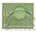 Почтовая марка 10 пфеннигов 1960 года Западная Германия (ФРГ) «Европейская конференция администраций почтовых служб и служб связи CEPT — Колесо» (Артикул: T11-35936) — Фото №1