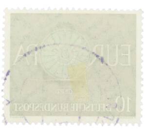 Почтовая марка 10 пфеннигов 1960 года Западная Германия (ФРГ) «Европейская конференция администраций почтовых служб и служб связи CEPT — Колесо» — Фото №2