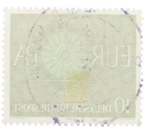 Почтовая марка 10 пфеннигов 1960 года Западная Германия (ФРГ) «Европейская конференция администраций почтовых служб и служб связи CEPT — Колесо» — Фото №2