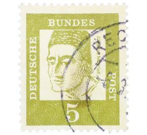 Почтовая марка 5 пфеннигов 1961 года Западная Германия (ФРГ) «Выдающиеся немцы — Альберт Великий» — Фото №1