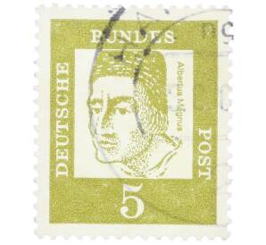 Почтовая марка 5 пфеннигов 1961 года Западная Германия (ФРГ) «Выдающиеся немцы — Альберт Великий» — Фото №1