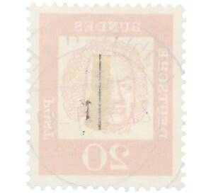 Почтовая марка 20 пфеннигов 1961 года Западная Германия (ФРГ) «Выдающиеся немцы — Иоганн Себастьян Бах» — Фото №2