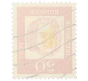 Почтовая марка 20 пфеннигов 1961 года Западная Германия (ФРГ) «Выдающиеся немцы — Иоганн Себастьян Бах» — Фото №2