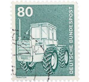 Почтовая марка 80 пфеннигов 1975 года Западная Германия (ФРГ) «Трактор» — Фото №1