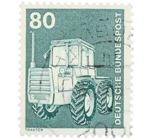 Почтовая марка 80 пфеннигов 1975 года Западная Германия (ФРГ) «Трактор» — Фото №1