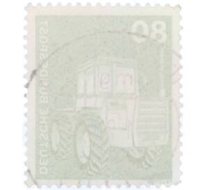 Почтовая марка 80 пфеннигов 1975 года Западная Германия (ФРГ) «Трактор» — Фото №2