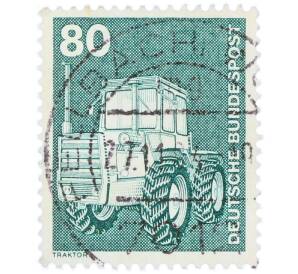 Почтовая марка 80 пфеннигов 1975 года Западная Германия (ФРГ) «Трактор» — Фото №1